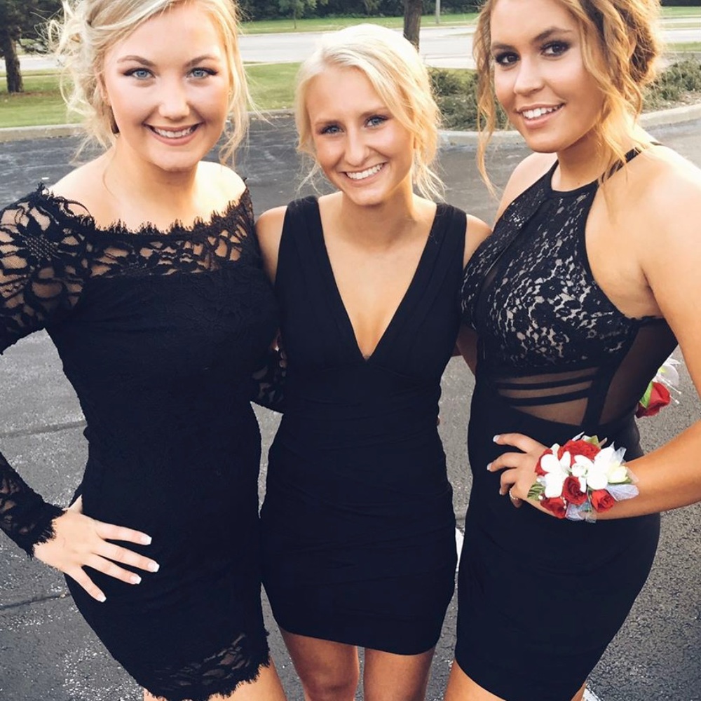 Black, Tight, mini dress!